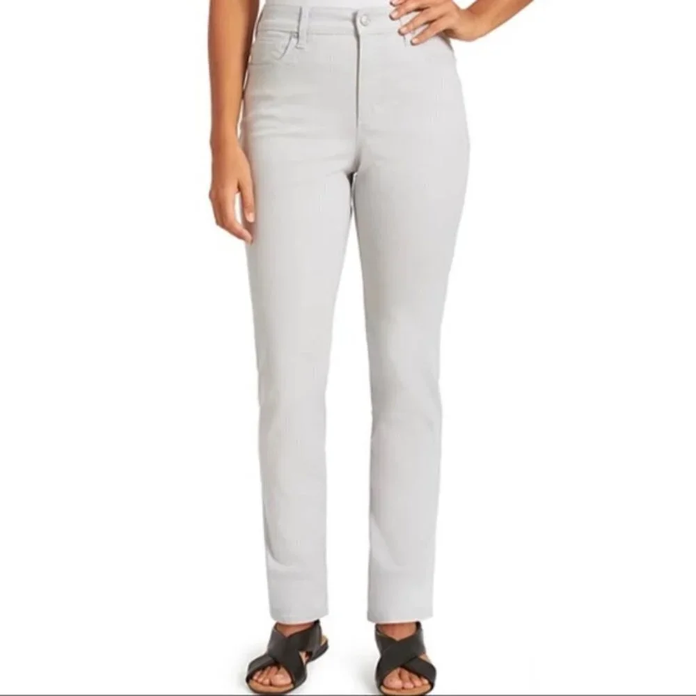 NWT Gloria Vanderbilt Amanda High Rise Tapered Jeans Grey Opal Sz 10 Avg Classic - Picture 1 of 14